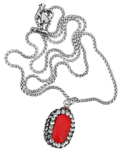 Edelstenen ketting Bright Red Turquoise