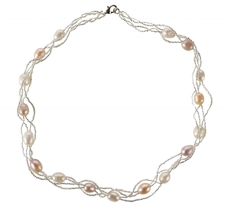 Zoetwater parelketting Twine Pearl Soft Colors