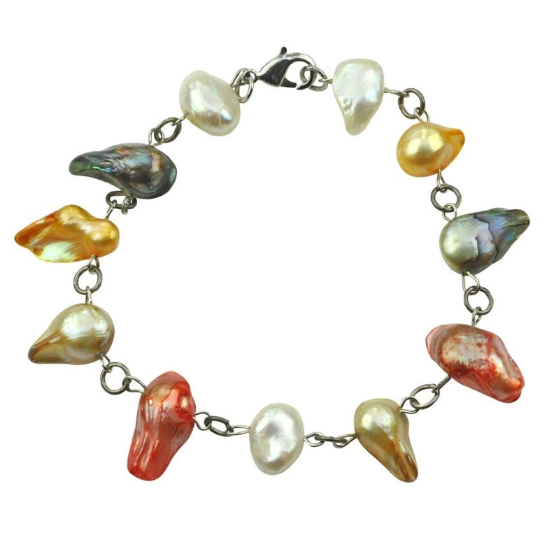 Zoetwater parel armband met vrolijk gekleurde parels | Multi Color Blister I