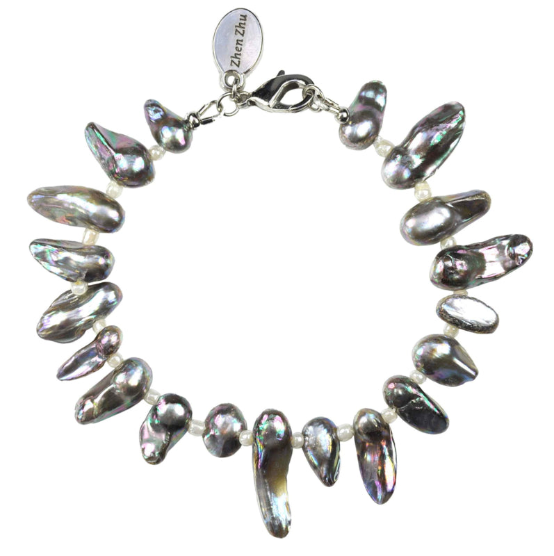 Grijs zoetwater parel armband met sterling zilver (925) | Pearl Blister AB Grey