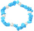 Wit zoetwater parel armband met blauwe edelstenen turkoois, elastisch | Pearl Turquoise Chip