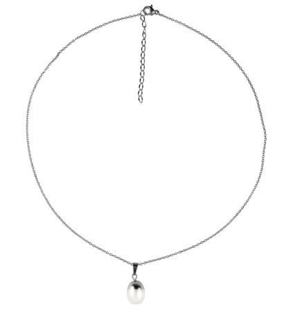 Zoetwater parelketting Silver Dip White Pearl