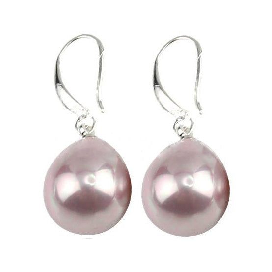 Roze parel oorbellen, zijaanzicht | Royal Pink