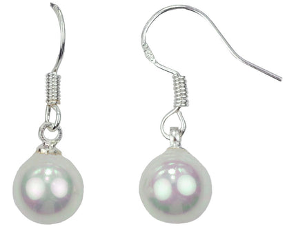 Witte mother of pearl parel oorbellen met sterling zilver 925 | Shiny White