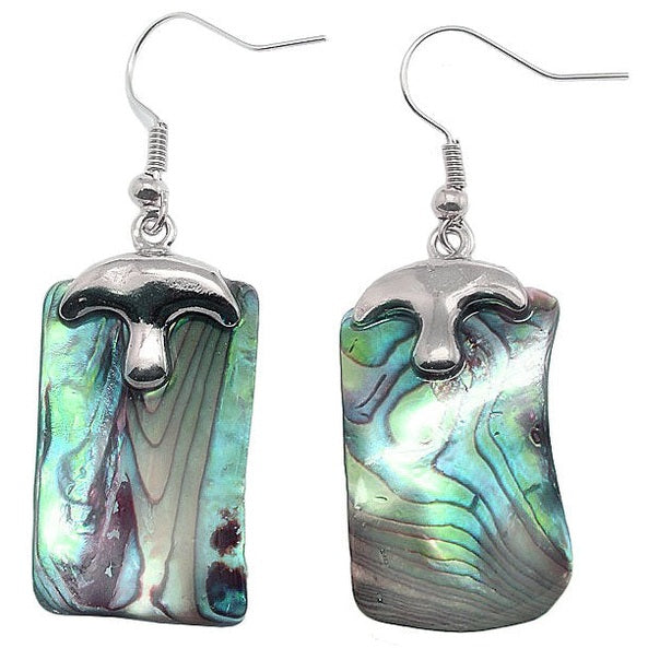 Parelmoeren oorbellen met abaloon met sterling zilver 925 | Shell Peacock