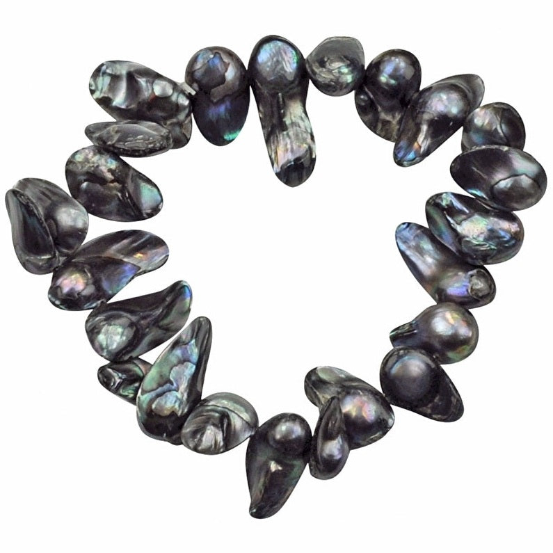 Zoetwater parel armband met zwart grijze parels, elastisch | Pearl Blister Black