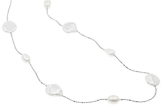 Zoetwater parelketting Long Coin Pearl