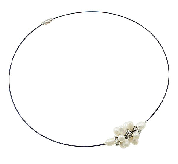 Zoetwater parelketting Bling White Ball