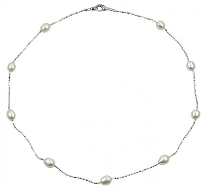 Witte zoetwater parelketting | Cleo