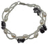 Wit zoetwater parel armband met zwarte agaat | Twine Pearl Black Agate