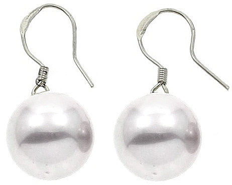 Mother of pearl parel oorbellen Shiny Ball White