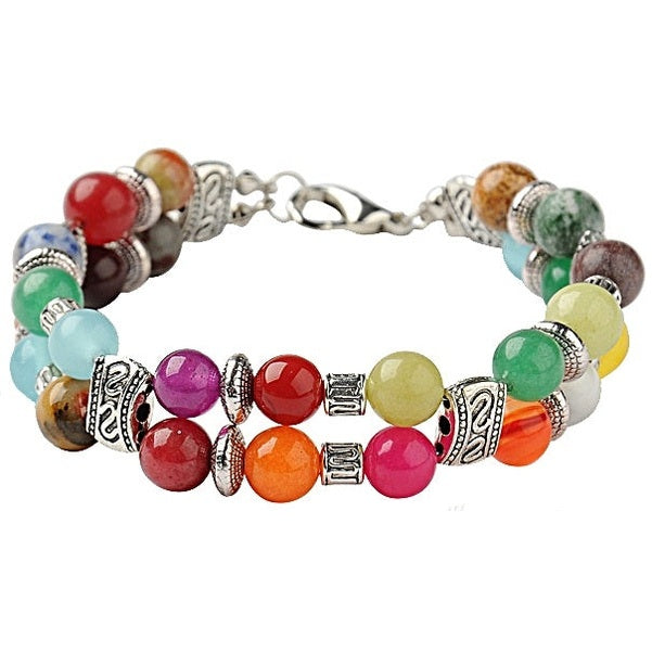 Edelstenen armband met verschillende edelstenen vooraanzicht | Colorfull Gemstones