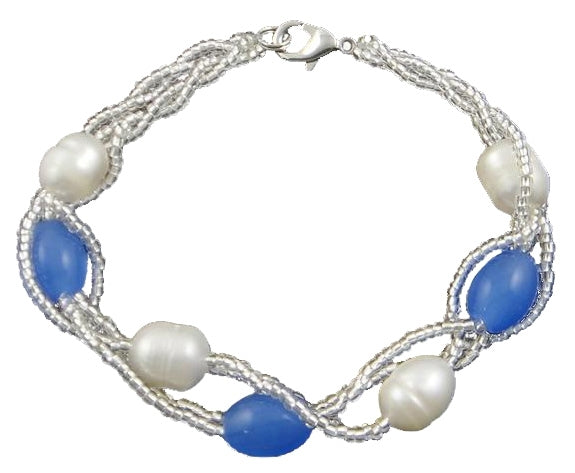 Wit zoetwater parel armband | Twine Pearl Heaven Blue