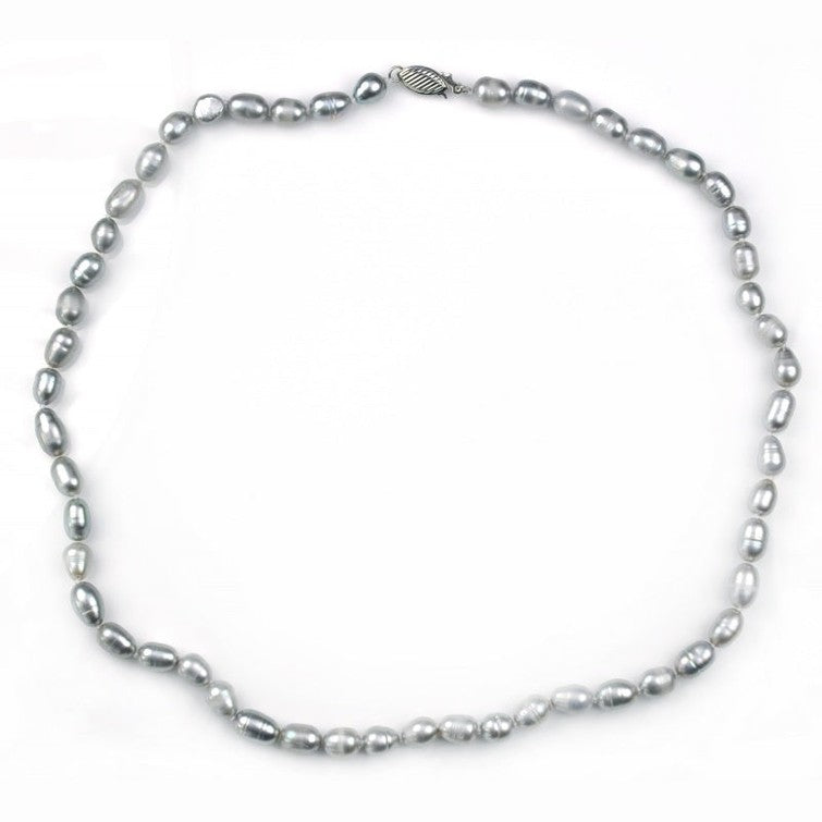 Grijze zoetwater parelketting | Grey