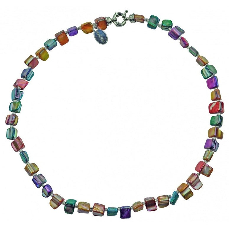 Bont gekleurde parelmoeren schelpen ketting | Shell Chip AB Color