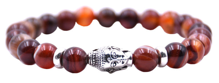 Edelstenen armband Buddha Red Lace Agate