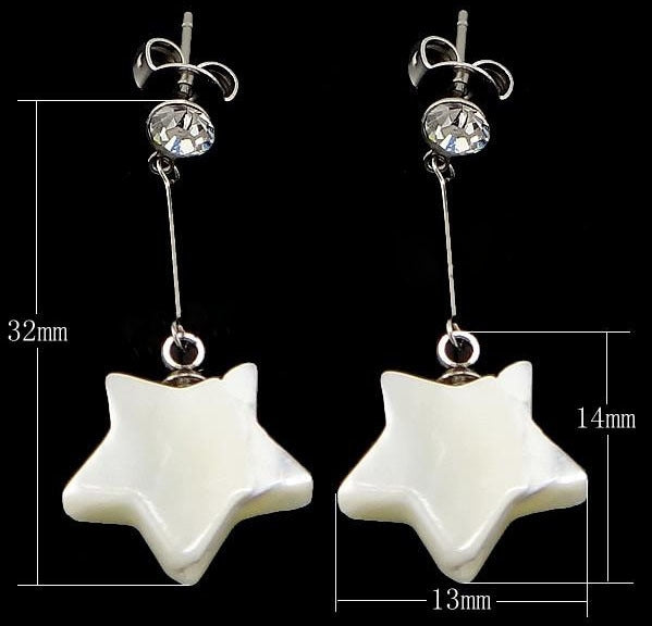 Parelmoeren oorbellen Dangling Bling Star