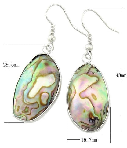 Parelmoeren oorbellen Abalone Silver