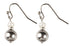 Zoetwater parel oorbellen met zilveren edelsteen hematiet en zilver edelstaal zijaanzicht | Bold Silver Pearl Hematite