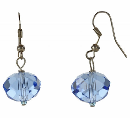 Kristallen oorbellen met blauw kristal en sterling zilver 925 | Blue Crystal