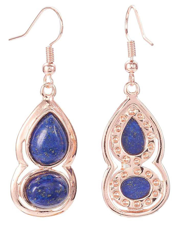 Edelstenen oorbellen Lapis Lazuli Rose Gold
