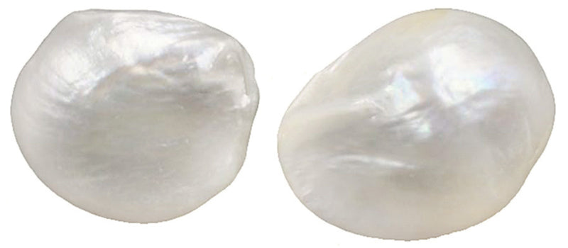 Grote witte barok parel oorbellen, grote witte zoetwater parel oorknoppen en goud sterling zilver (925)