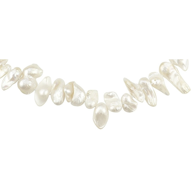 Detail van zoetwater parelketting met witte parels en sterling zilver (925) | Winky