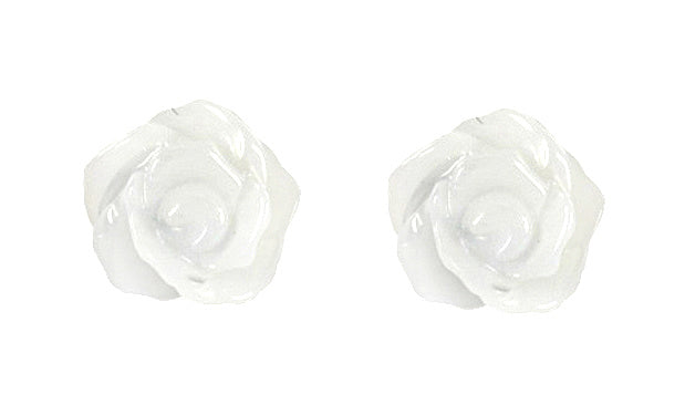 Parelmoeren oorbellen White Shell Flower 7,5 mm