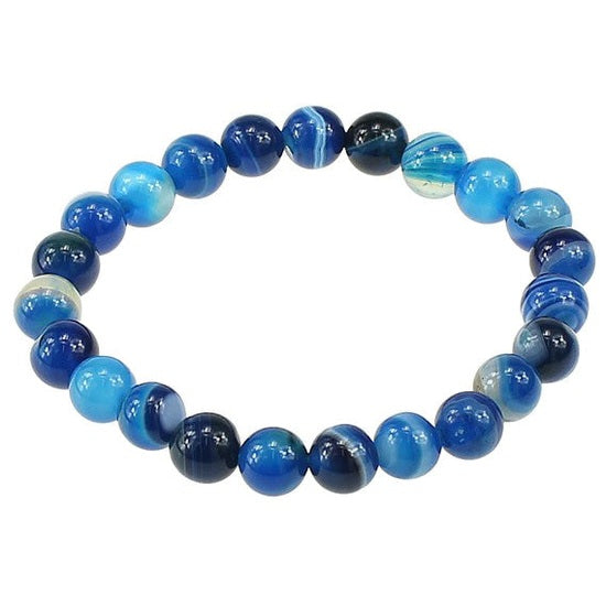 Blauw edelstenen armband met agaat, elastisch | Little Blue Lace Agate