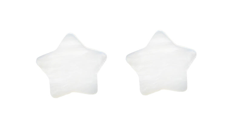 Parelmoeren oorbellen Little White Shell Star