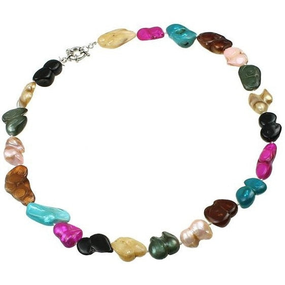 Handgeknoopte zoetwater parelketting met gekleurde parels | Pearl Peanut Color