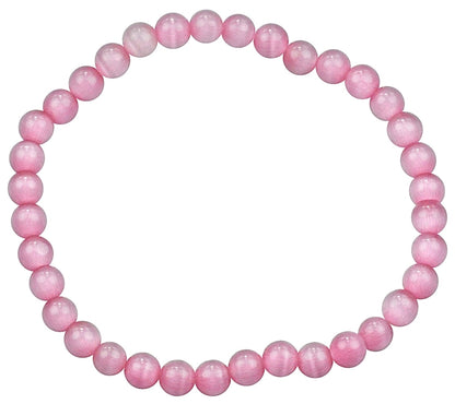 Edelstenen armband met roze kattenoog | Elastisch | Cat’s Eye Pink