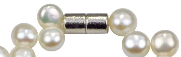 Magneetslotje van wit zoetwater parel armband | Ganty