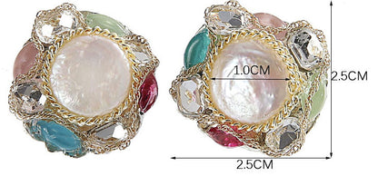 Zoetwater parel oorbellen Baroque Coin Pearl