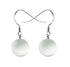 Witte edelstenen oorbellen met kattenoog en sterling zilver (925) | Dangling White Cat’s Eye