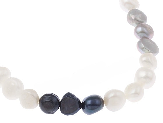 Zoetwater parel armband Pearl Trio White Grey Blue