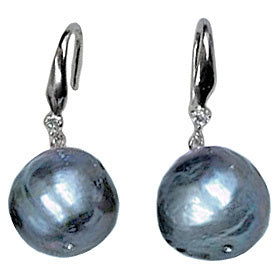 Zoetwater parel oorbellen met sterling zilver (925) en blauw paarse parels | Bling Kasumi Blue Pearl