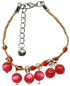 Rood roze edelstenen armband met kattenoog | Rafia Bell Pink Cat’s Eye