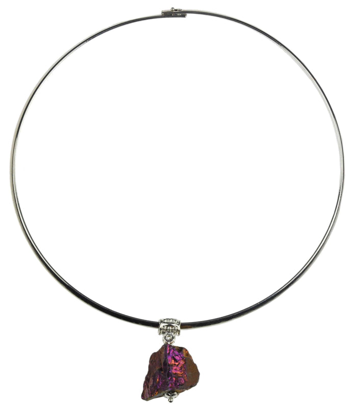 Paarse edelstenen ketting met kwarts hanger | Quartz Purple