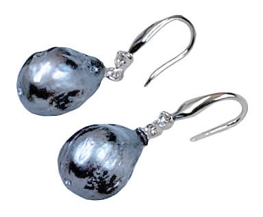 Zoetwater parel oorbellen met sterling zilver (925) en blauw groene parels | Bling Kasumi Blue Pearl
