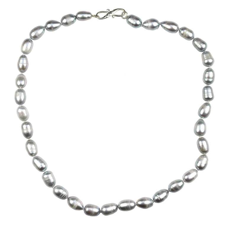 Grijze zoetwater parelketting | Big Grey