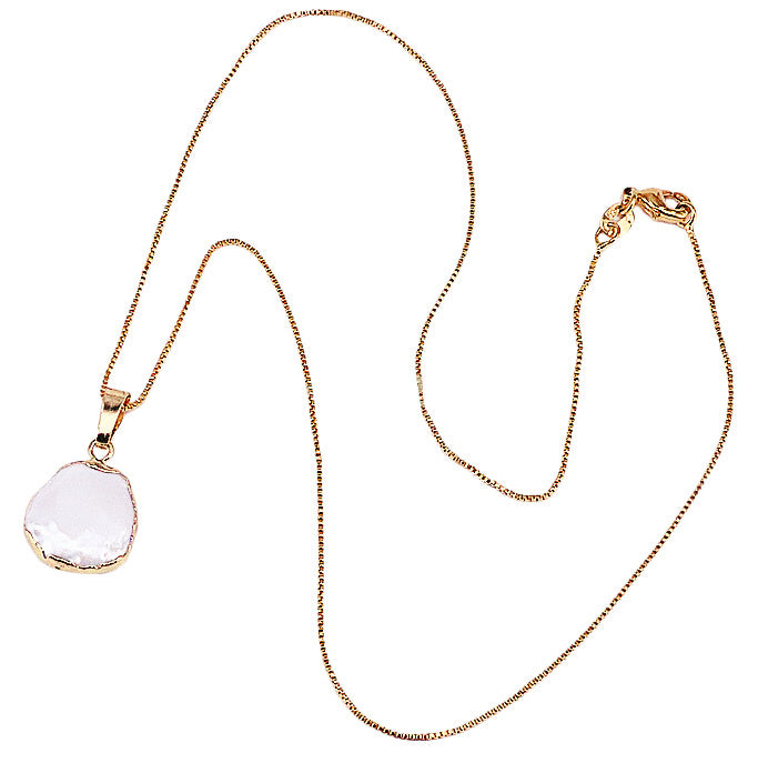 Zoetwater parelketting One Gold Coin Pearl Chain