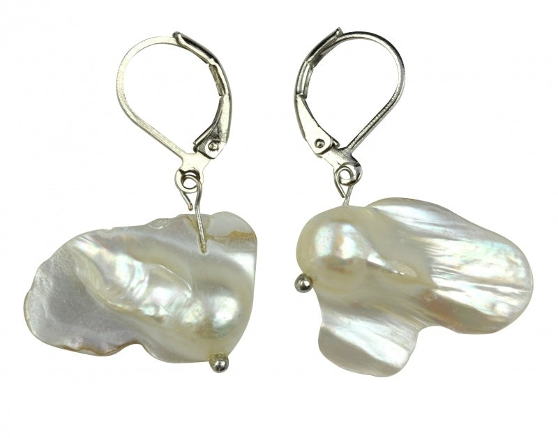 Zoetwater parel oorbellen met witte parels en edelstaal | Pearl Blister White