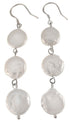 Lange witte zoetwater parel oorbellen met witte parels en sterling zilver (925) | Weny