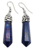 Blauwe edelstenen oorbellen met lapis lazuli en sterling zilver(925) | Lapis Lazuli Long Spot