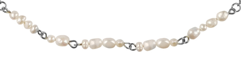 Cadeau set zoetwater parelketting Morse Code Happy Pearl Silver
