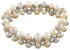 Elastisch zoetwater parel armband met stras steentjes | Double Soft Colors Pearl Bling