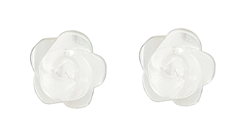 Parelmoeren oorbellen White Shell Flower  8 mm