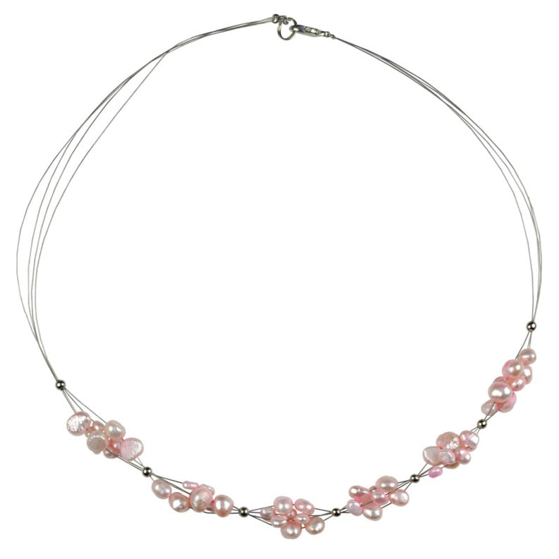 Roze zoetwater parelketting met sterling zilver (925) | Janny