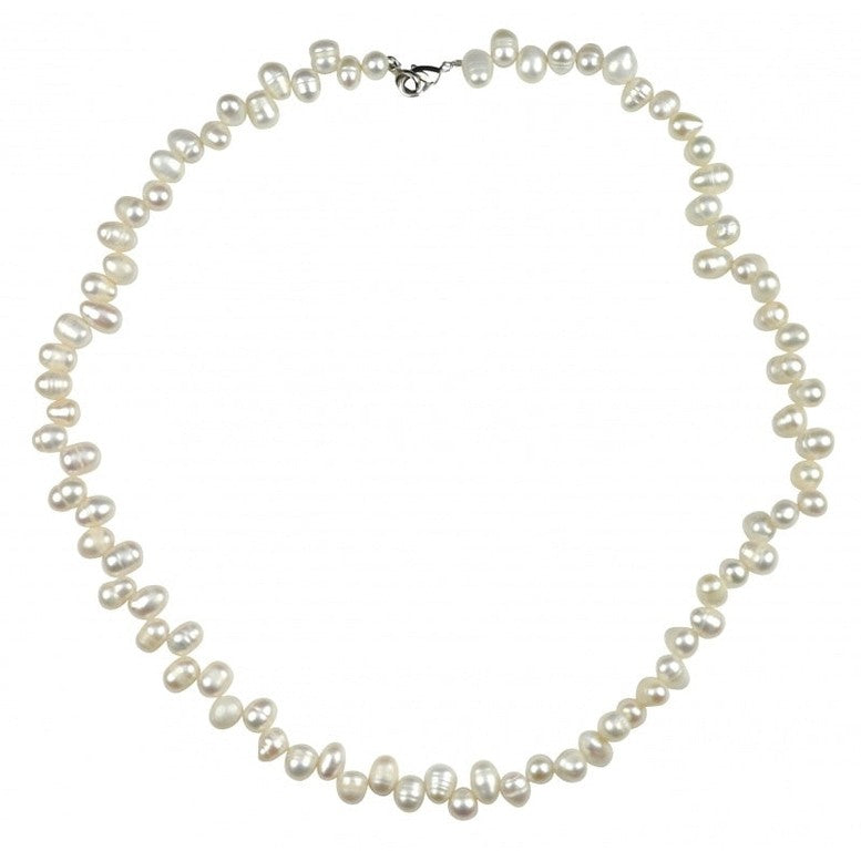 Zoetwater parelketting met witte parels en sterling zilver (925) | Bo